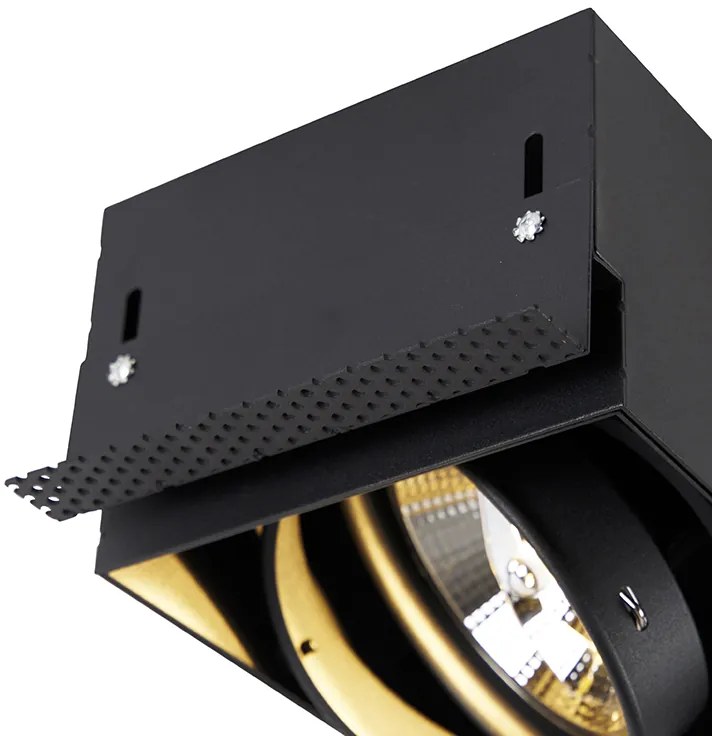 Faretto incasso nero GU10 AR111 senza cornice 2 luci - Oneon