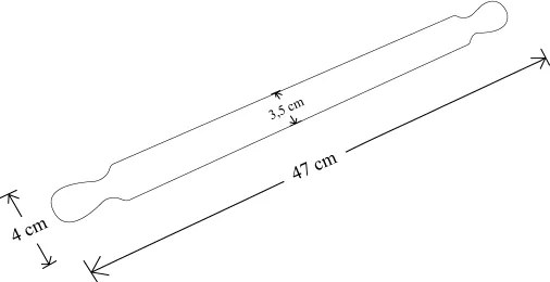 Mattarello in legno da cucina 47 cm