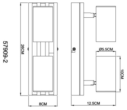 Globo 57909-2 - Faretto KAYDEN 2xGU10/25W/230V nero