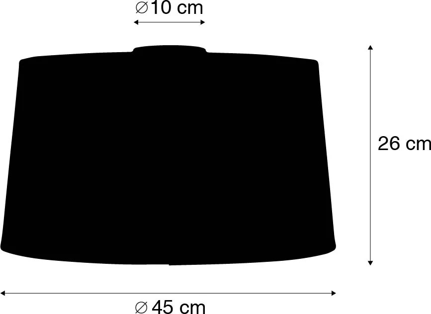 Plafoniera moderna bianca con paralume nero 45 cm - Combi