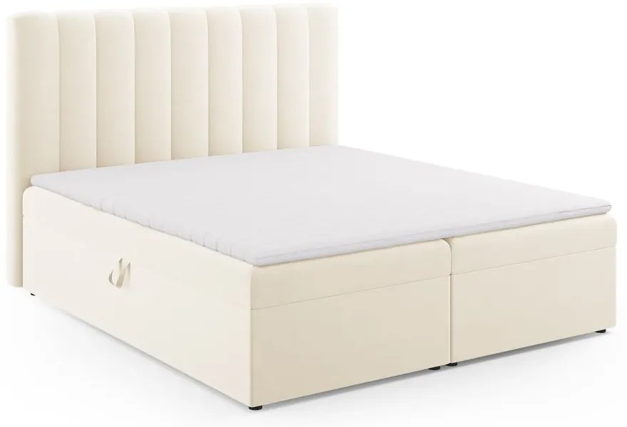 Letto boxspring beige con contenitore 180x200 cm Gina - Milo Casa