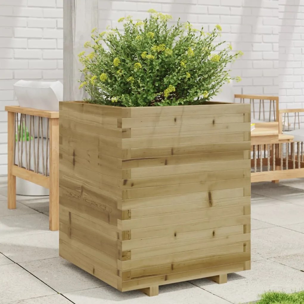 Fioriera Da Giardino 60x60x72,5 Cm İn Legno Di Pino Impregnato /