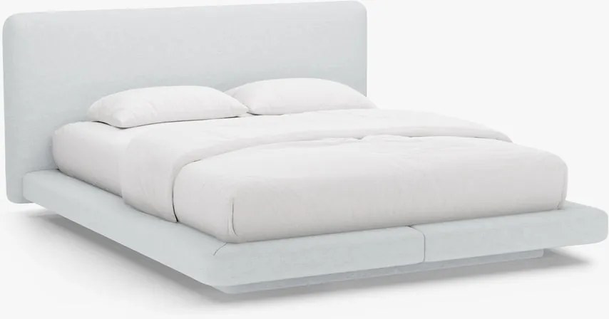 Letto imbottito Linea in tessuto strutturato Moly - 160x200 cm