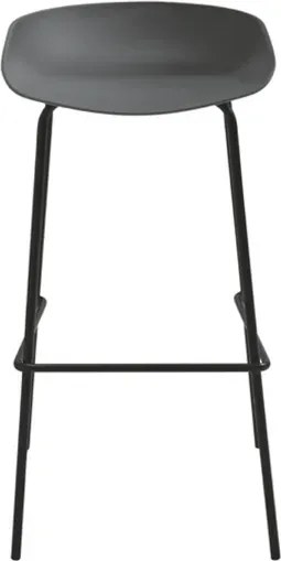 Sgabello in polipropilene Grigio Scuro con struttura in metallo - AGE 2 pezzi