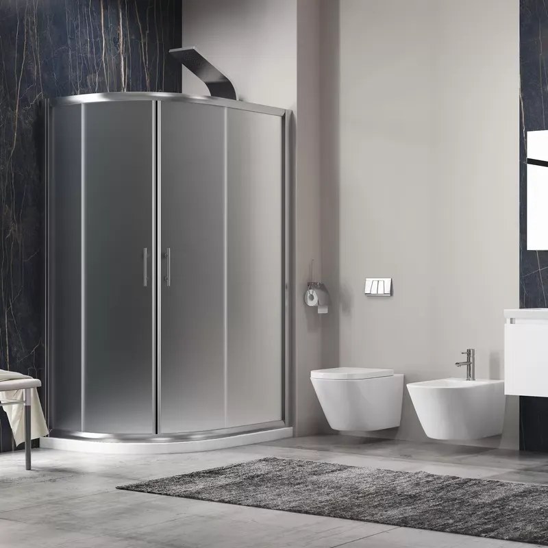 Box doccia stondato 100x80cm vetro satinato KAM-K270 - KAMALU