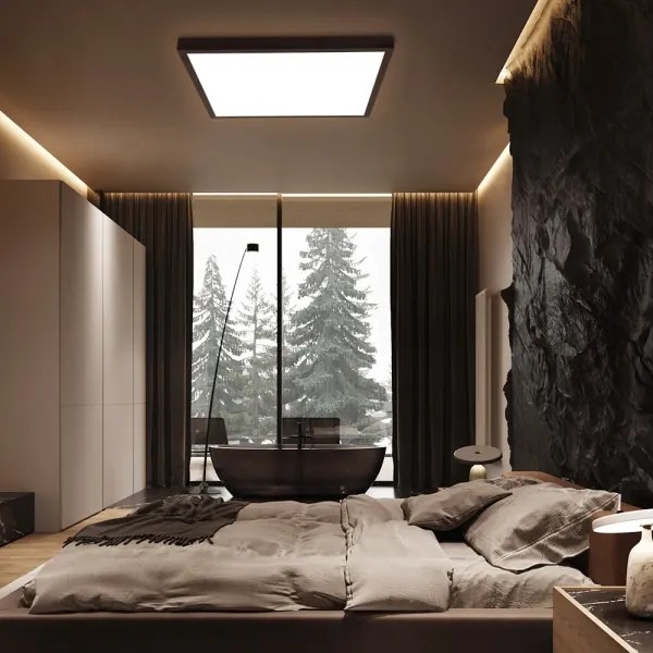 Brilagi-LED Lampada da Bagno Dimmerabile FRAME SMART LED/50W/230V IP44 Nera + Telecomando