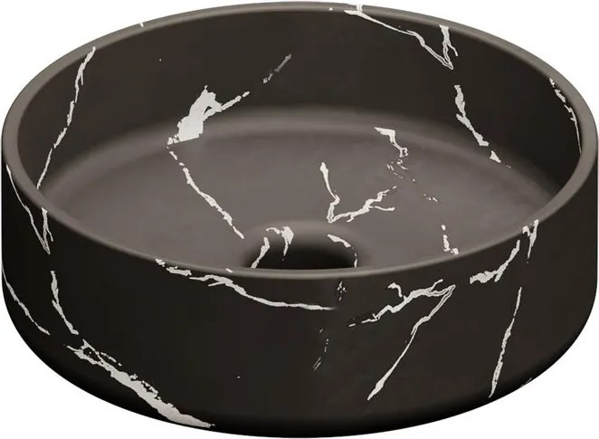 Lavabo da appoggio STEP/STAR tondo in ceramica nero