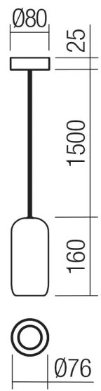 Redo 01-3474 - Lampadario a sospensione con filo BOOM 1xGU10/10W/230V diametro 7,6 cm nero