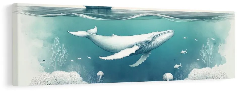 Quadro su tela – Balena tranquilla sotto il mare