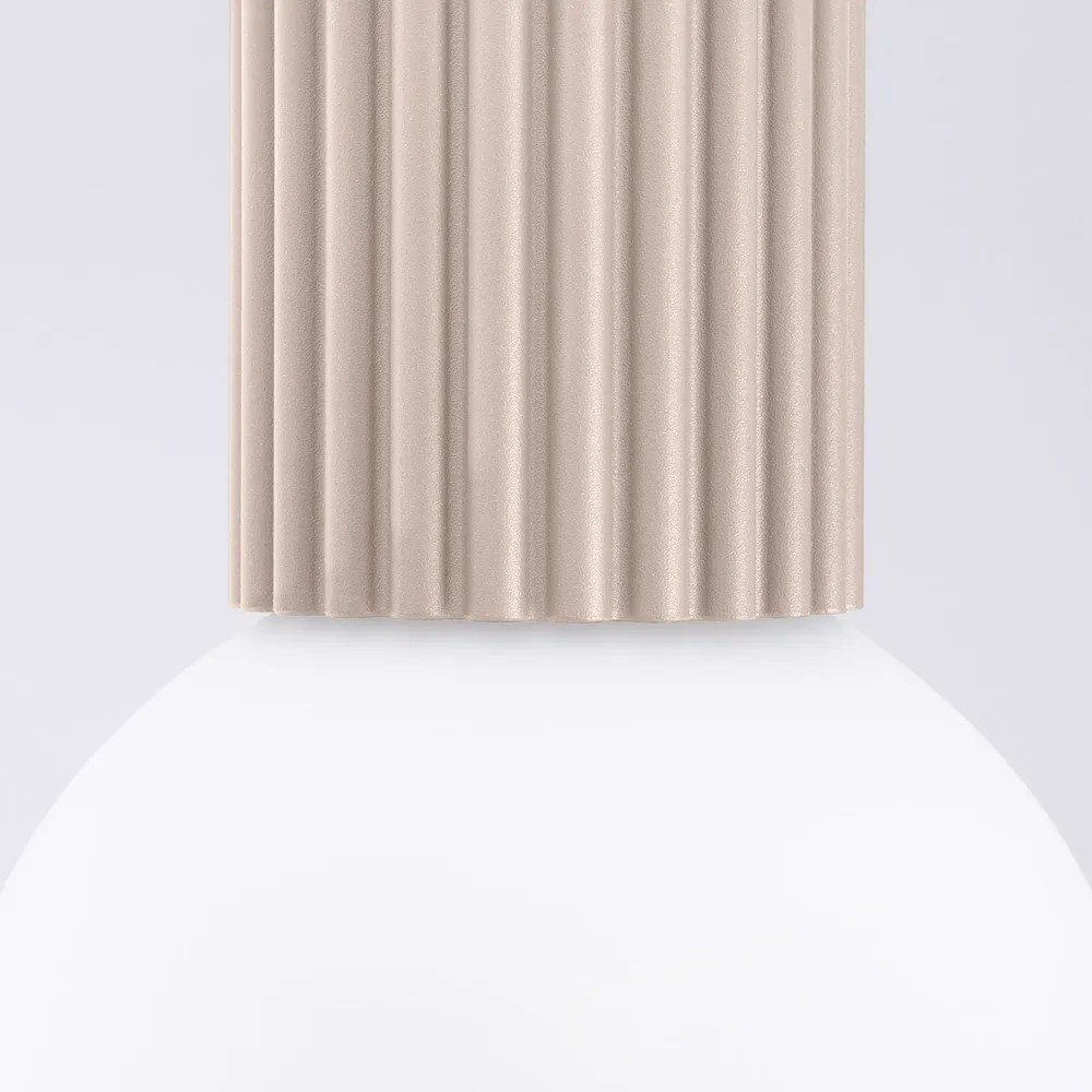 Plafoniera grigio tortora con paralume in vetro ø 12 cm Orbital – Sollux