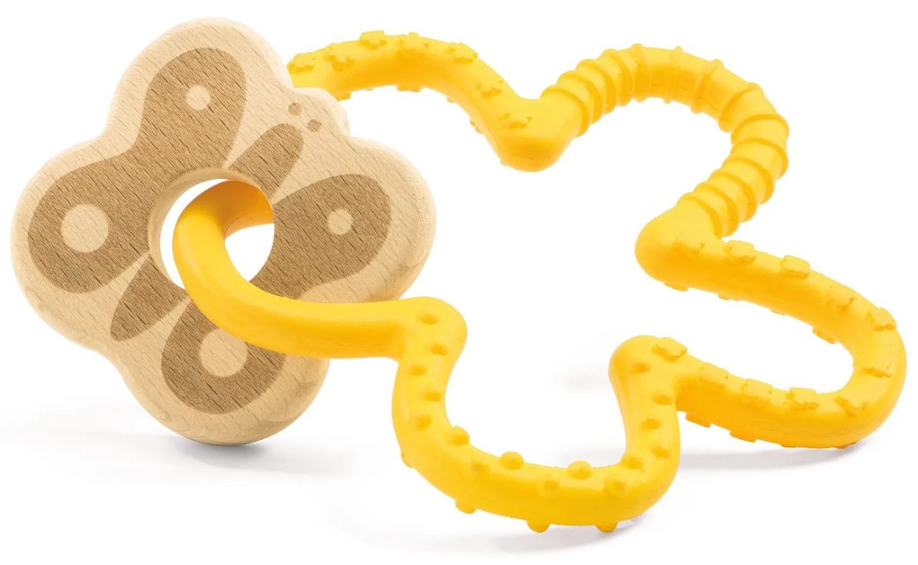 Anello per la dentizione - Fiore con una farfalla