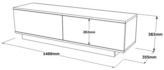 Mobile Porta TV Da Terra 140x35x38 Bianco Con Vani Salvaspazio Fonda