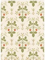 Cole & Son Tapete Strawberry - Poppy/ Spring Green & Metallic Gold on Stone
