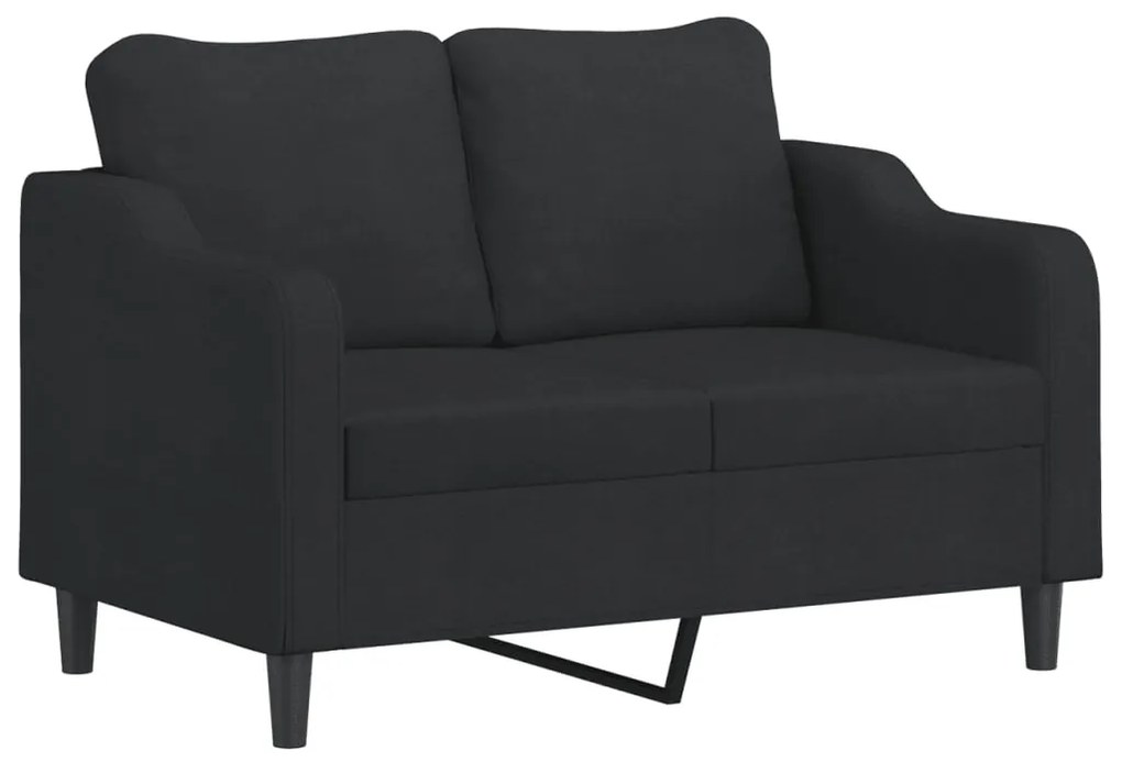 Set di divani 2 pz con cuscini nero in tessuto