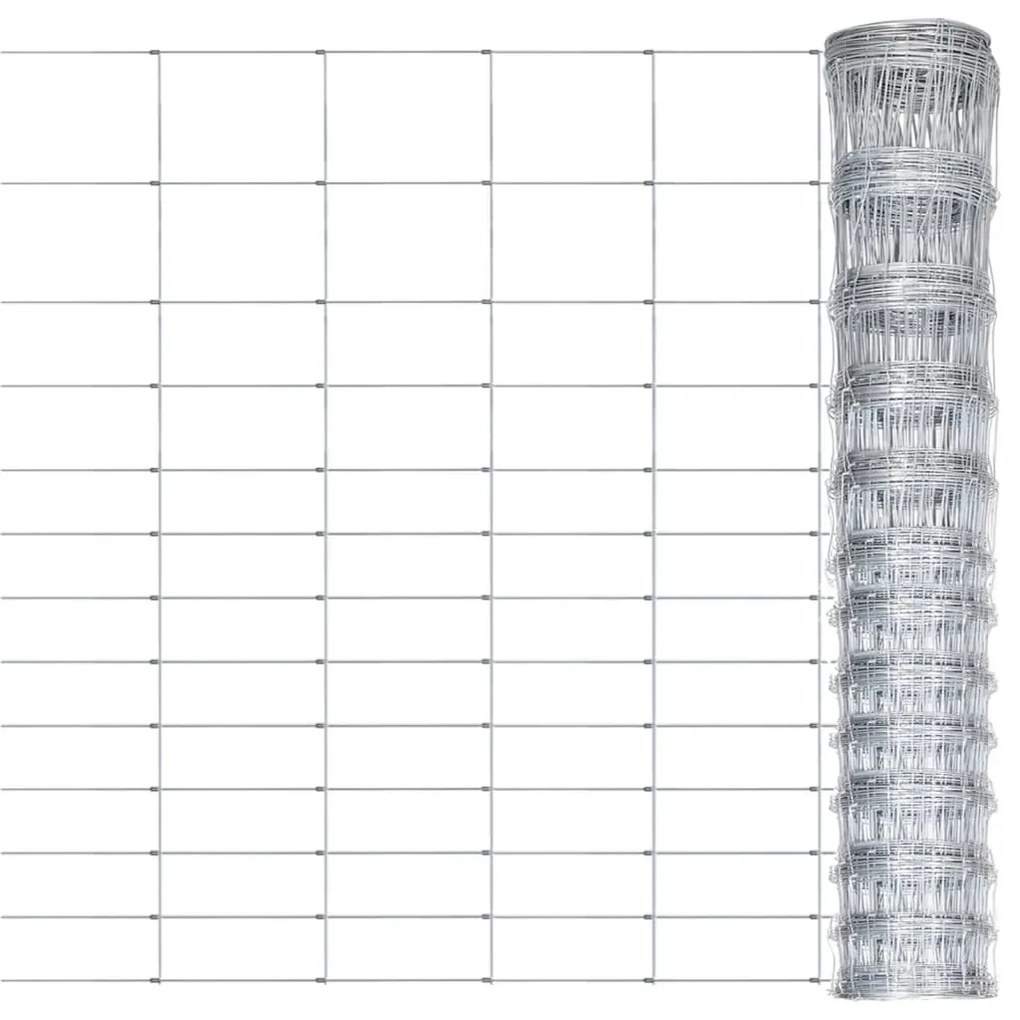 Recinzione Da Giardino İn Acciaio Zincato 50x1,5 M Argento /