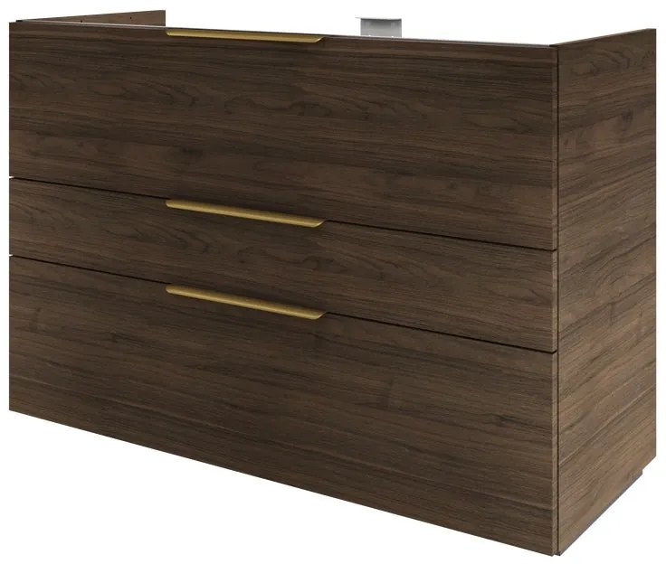 Mobile da bagno sospeso sotto lavabo L 120 x H 84 x P 48 cm noce lucido, 3 cassetti SENSEA Neo Frame