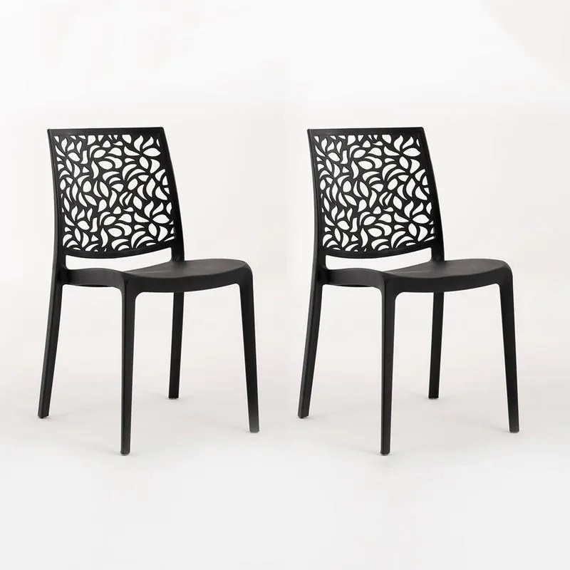 Sedia da giardino London Stone NEW GARDEN nero, set da 2 pezzi