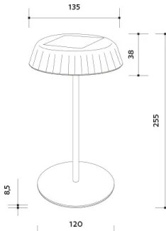 Lampada da tavolo solare ricaricabile LED dimmerabile VIVIEN LED/3W/5V 2700K IP54 bianca
