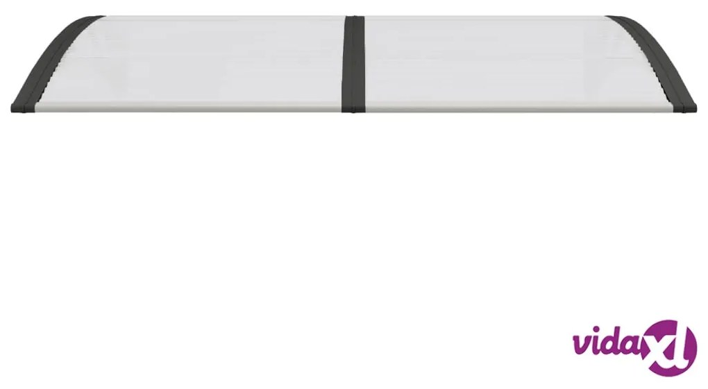 vidaXL Tettoia per Porta Nero e Trasparente 150x75 cm in Policarbonato