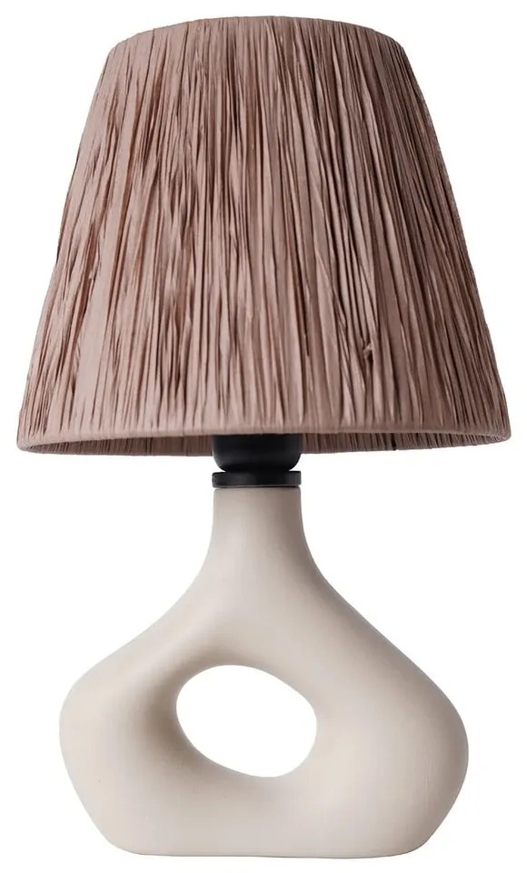 Lampada da tavolo beige con paralume in carta lavorata (altezza totale 40 cm) Serin – Opviq lights