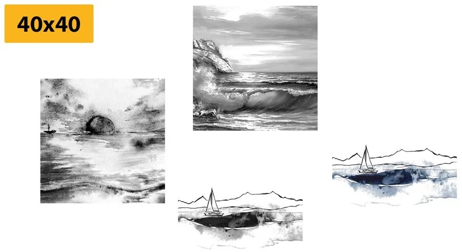 Set di quadri – Mare in imitazione di pittura a olio
