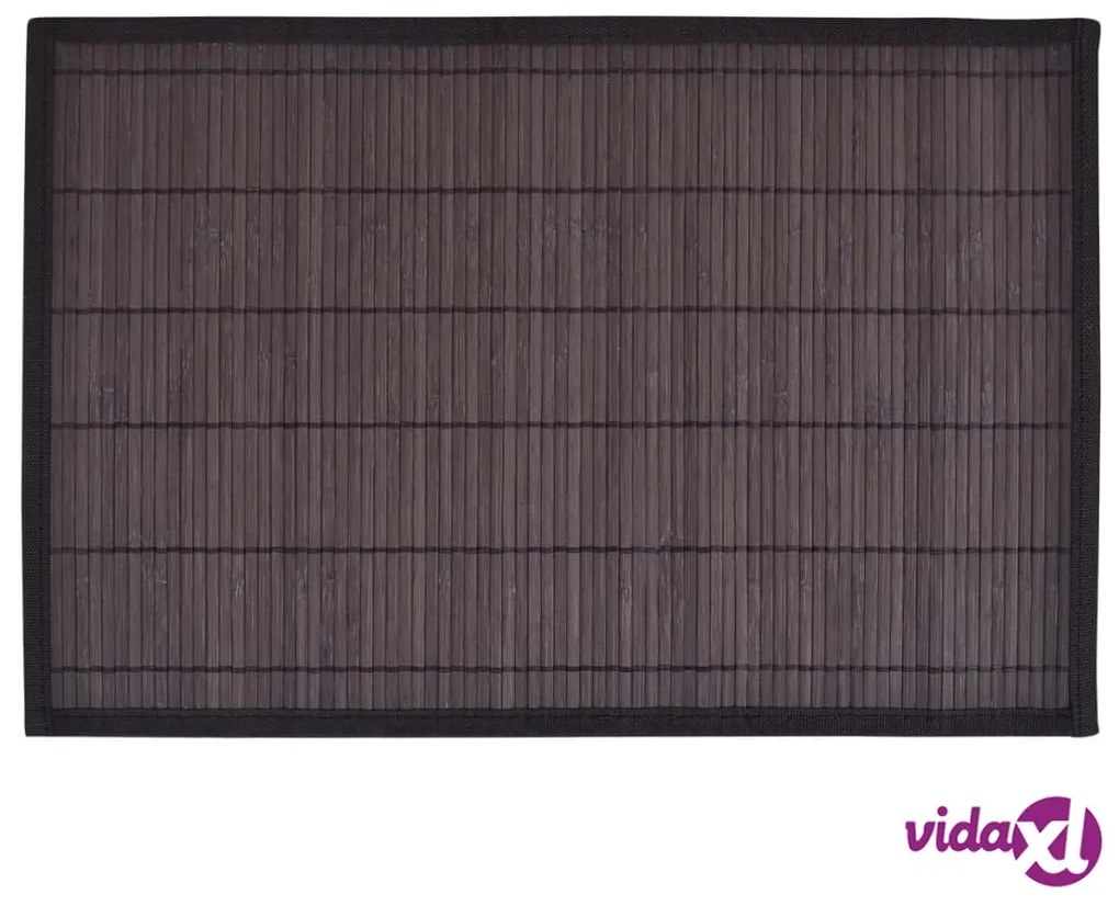 vidaXL Tovagliette in Bambù 6 pz 30 x 45 cm Marrone Scuro