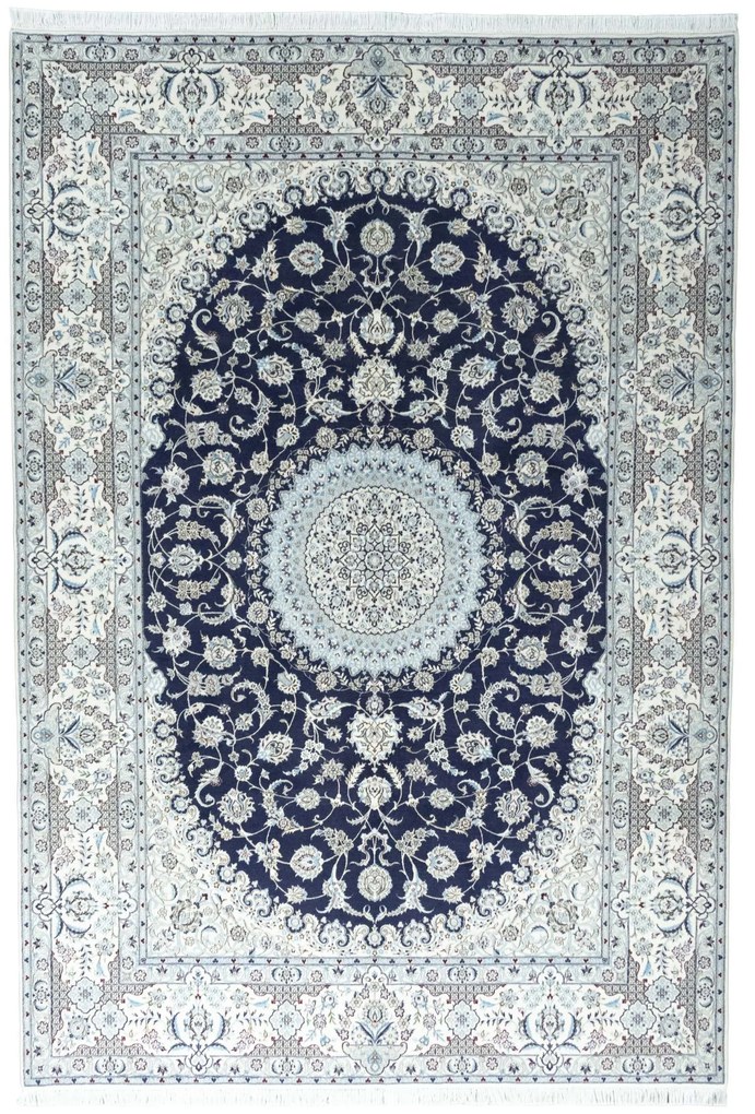 Nain Tappeto 210 x 310 Blu (Iran) Annodato A Mano