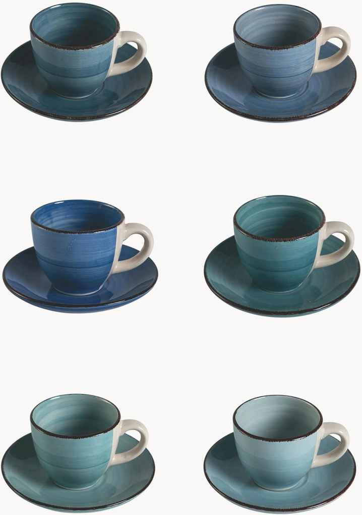 Set di 6 tazzine da caffè con piattini Baita Acqua