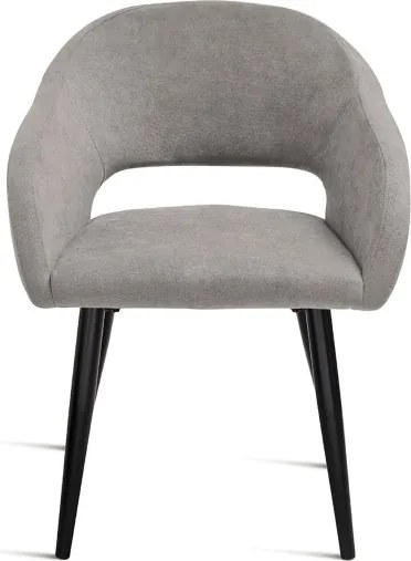 Sedia imbottita in tessuto Grigio Chiaro con struttura in metallo WEST 2 sedie