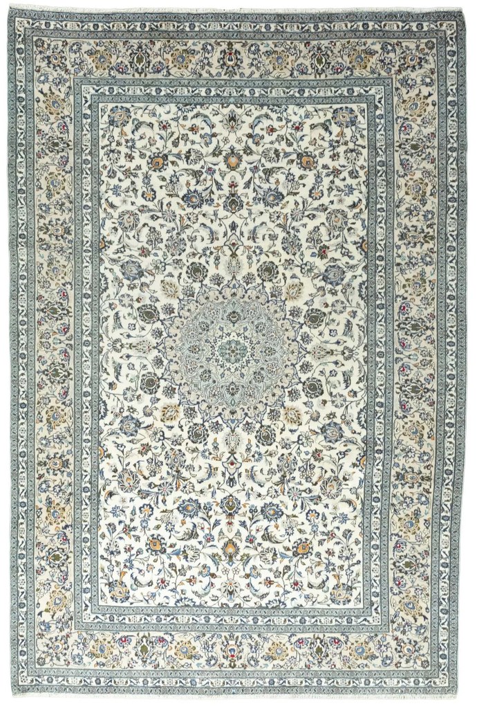 Kashan Tappeto 360 x 240 Beige (Iran) Annodato A Mano