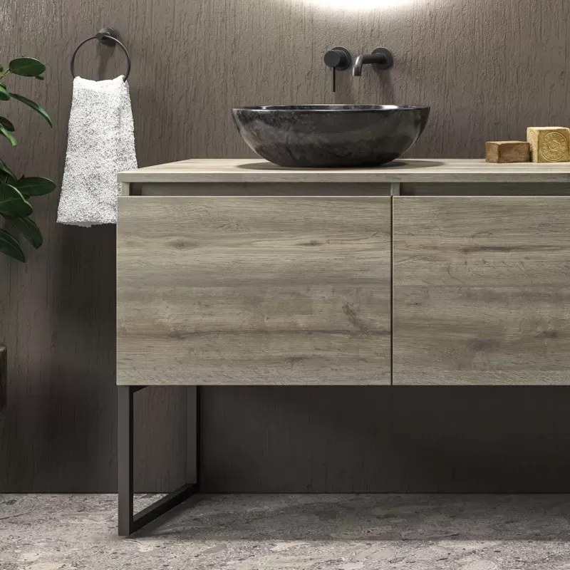 Mobile bagno a terra 180 cm con piano e 3 cassetti SP-180P3 - KAMALU