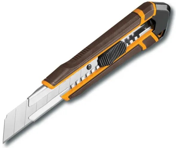 Cutter INGCO con lama a spezzare 25mm – Chiusura automatica, acciaio SK4