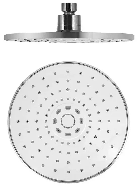 Set Doccia cromo con braccio tondo 40 cm + soffione tondo 22 cm ABS