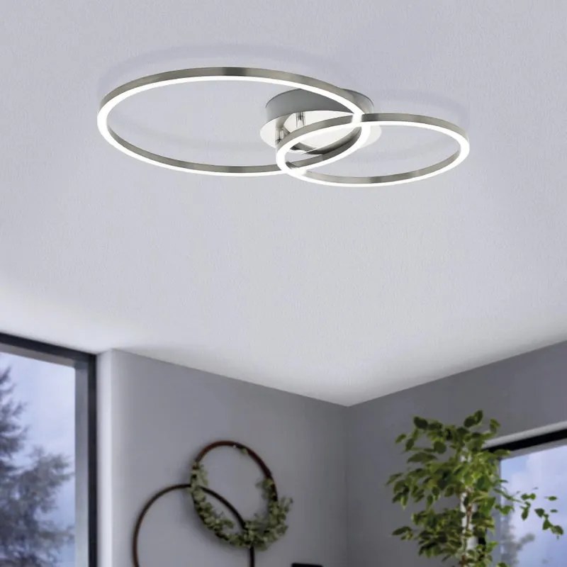Plafoniera LED Palmaves 1 Ø 39 cm argento IP20 EGLO