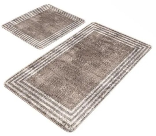 Set di tappetini per il bagno marroni in velluto 2 pz 60x100 cm – Mila Home