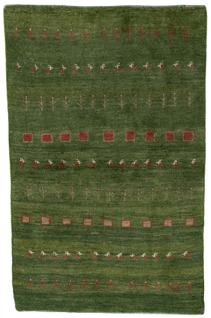Gabbeh Tappeto persiano 80 x 130 Verde (Iran) Annodato A Mano