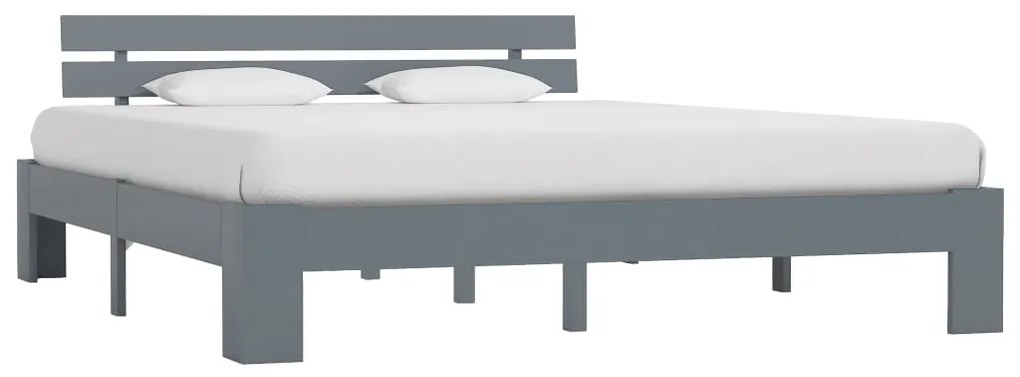 Giroletto Senza Materasso Grigio 160x200 Cm Legno Massello Pino /