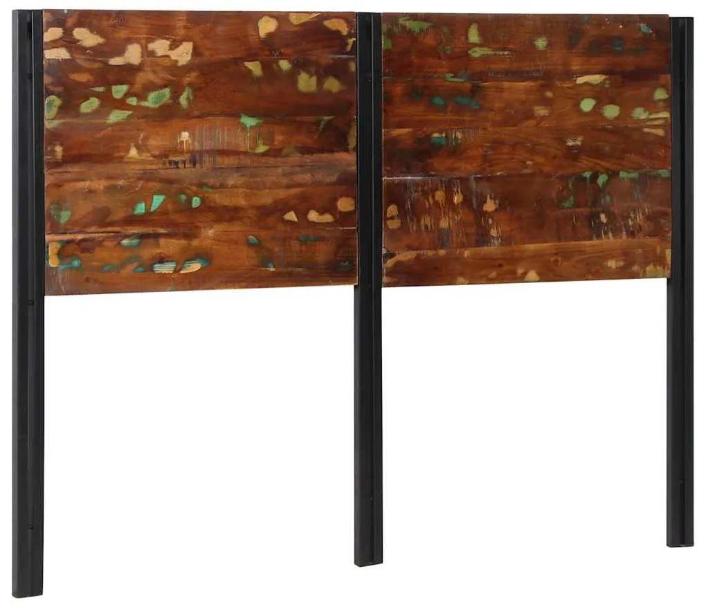 Testiera 140 Cm İn Legno Massello Di Recupero E Ferro /