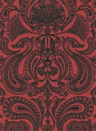 Cole & Son Carta da parati Malabar - Rot/ Schwarz