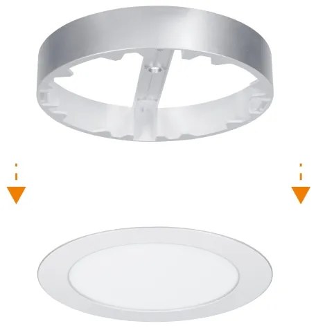 Solight WD240-S - Pannello LED 2 in 1 LED/12W/230V 3000/4000/6000K Ø17 cm IP54 argento