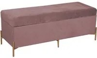 Panca contenitore velluto rosa antico cm115x40h45