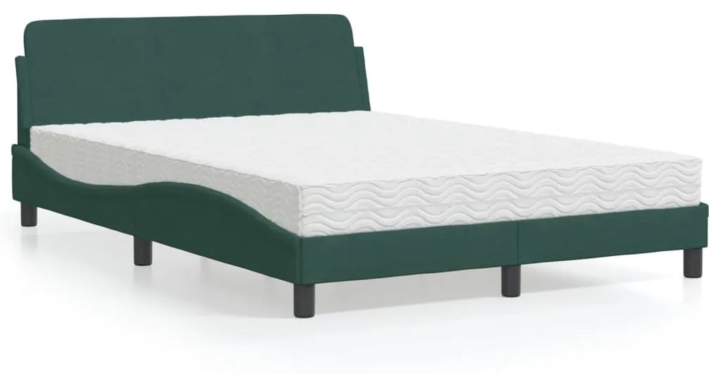 Letto Con Materasso Verde Scuro 120x200 Cm İn Velluto /