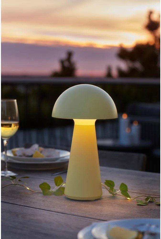 Lampada da tavolo LED gialla con telecomando (altezza totale 28 cm) Sam – Sirius