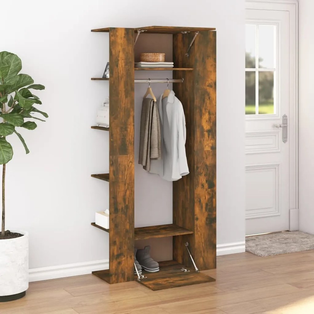 Mobili Da Corridoio 2 Pz Rovere Fumo İn Legno Multistrato /