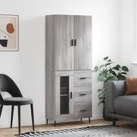 Credenza Grigio Sonoma 69,5x34x180 cm in Legno Multistratocod mxl 125790