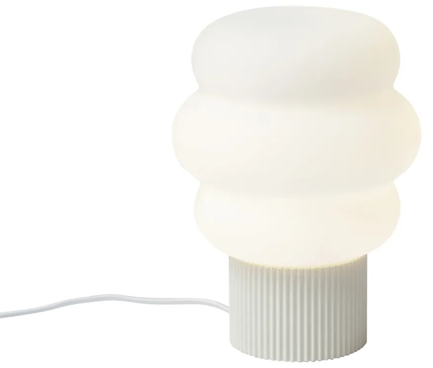 Lampada da tavolo Japandi beige con vetro opale 18 cm - Kumo