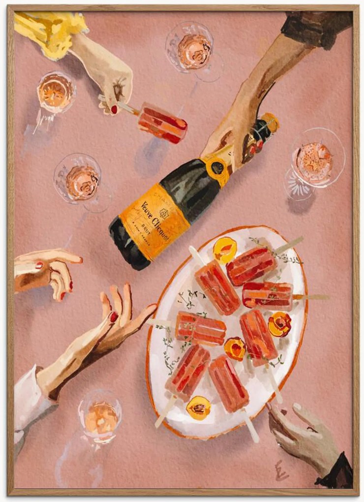 Stampa digitale incorniciata Champagne & Ice Cream by Ekaterina Zagorska