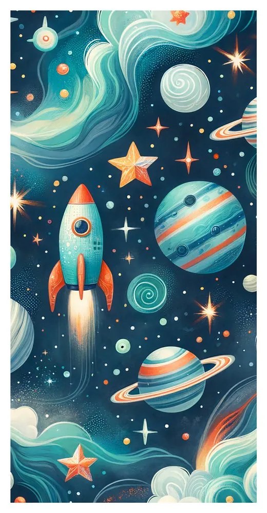 Quadro su tela – Pianeti colorati e stelle