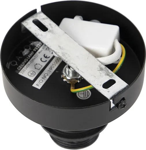 Plafoniera nera con paralume piatto color tortora 45 cm - Combi