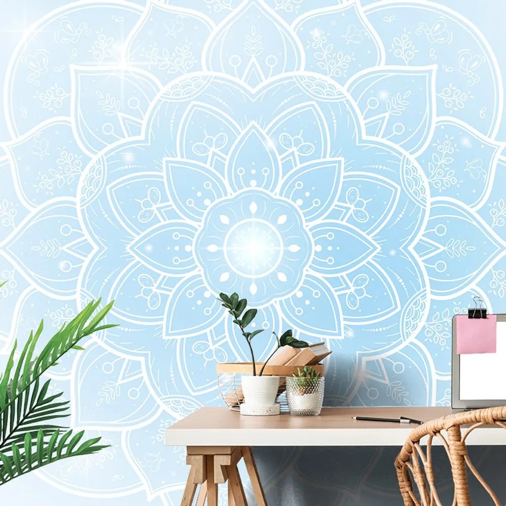 Carta da parati autoadesiva – Mandala orientale celeste